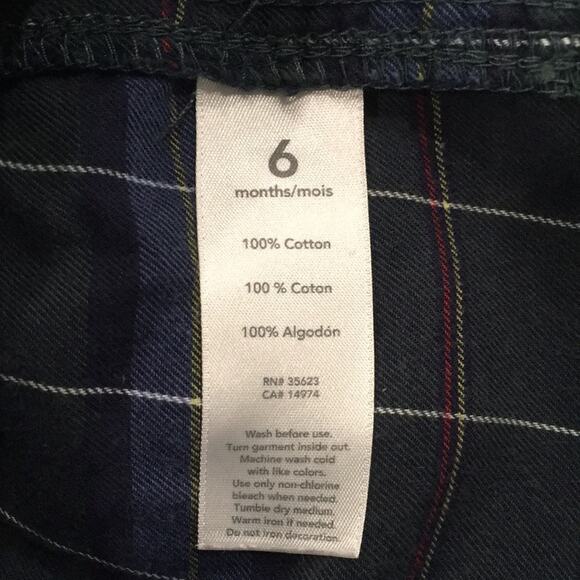 Carter’s Baby Boy Sz 6M Plaid Flannel Button Up Shirt 100% Cotton - Picture 4 of 7